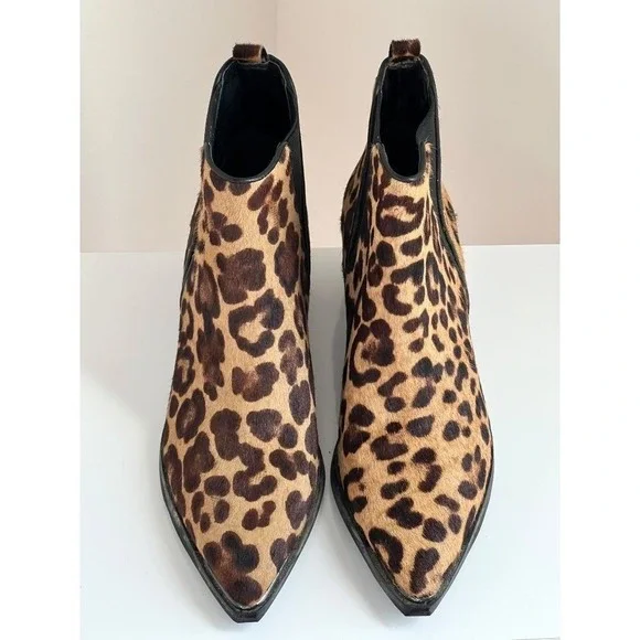 Marc Fisher‎ Mlyalely Genuine Calf Hair pointy toe block heel Bootie size 6 - Picture 2 of 12